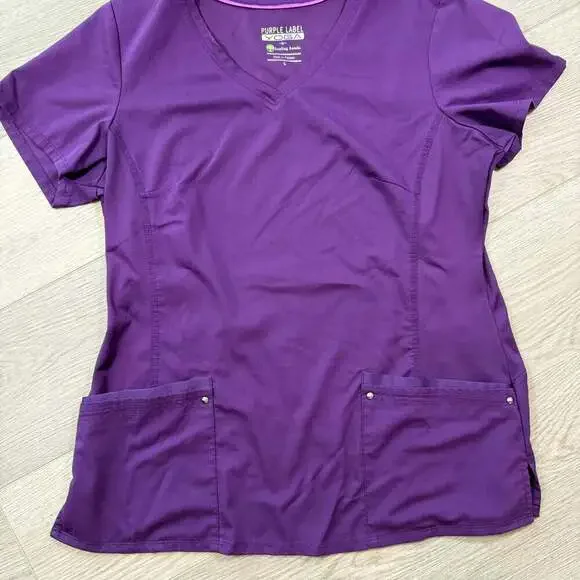 Healing hands women’s purple scrub set large/LT nursing hospital - Picture 1 of 6